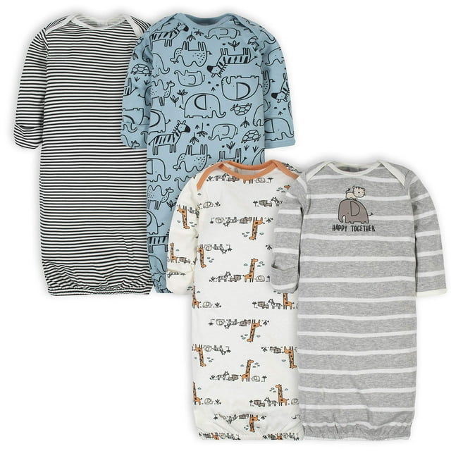 Pijamas para Bebé Varón Gerber Paquete de 4 Azul Jungla 0-6 Meses