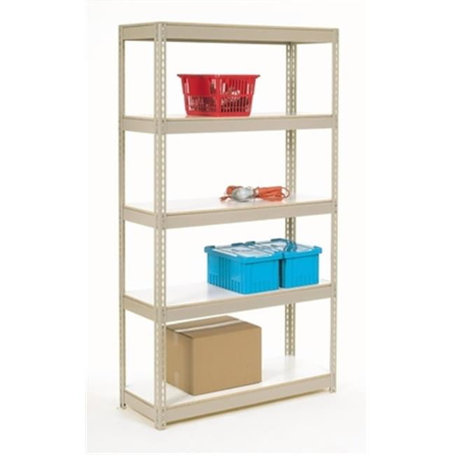 Nexel Industries RLX428L 12 x 48 x 96 in. 5 Shelf White Melamine Laminate Rivet Lock Shelving