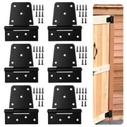 6 Packs Heavy Duty Gate Hinges, 4.3 Inches Black Iron Door Hinges for Shed Barn Wood Fence Gate Furniture