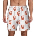 thumbnail image 2 of Picia Orange Fox pattern Mens Swim Trunks with Compression Liner Stretch Beach Shorts Quick Dry with Zipper Pockets No-Chafing Board Shorts-Small, 2 of 9