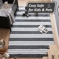 thumbnail image 7 of Pentantan 5ft x 8ft Shag Area Rugs for Living Room, Modern Stripe Fluffy Bedroom Carpet, Gray & White, 7 of 7