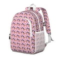 thumbnail image 2 of Pink Dachshund Chips Backpack for School,Cute School Bag,Schoolbag with Adjustable Shoulder Straps & Padded Back,15"x11.42"x5.5", 2 of 6
