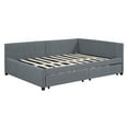 thumbnail image 6 of Aukfa Full Size Daybed with Two Storage Drawers, Upholstered Sofa Bed Frame, Gray, 6 of 8