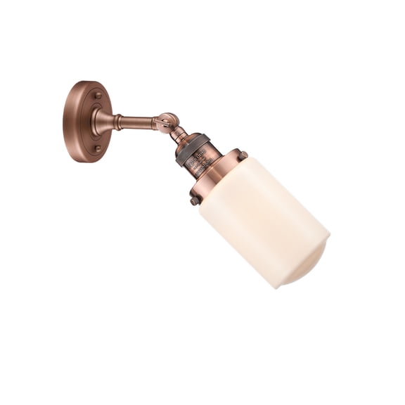 Innovations 203-AC-G311-LED Dover 1 Light Sconce part of the Franklin Restoration Collection, Antique Copper