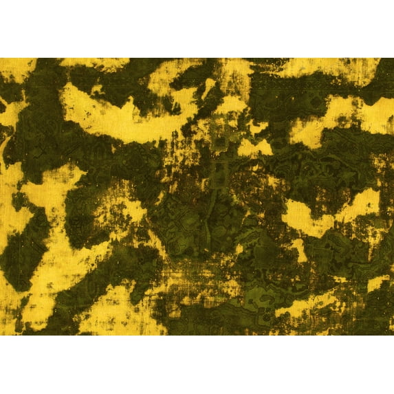 Ahgly Company Indoor Rectangle Abstract Yellow Modern Area Rugs, 7' x 9'