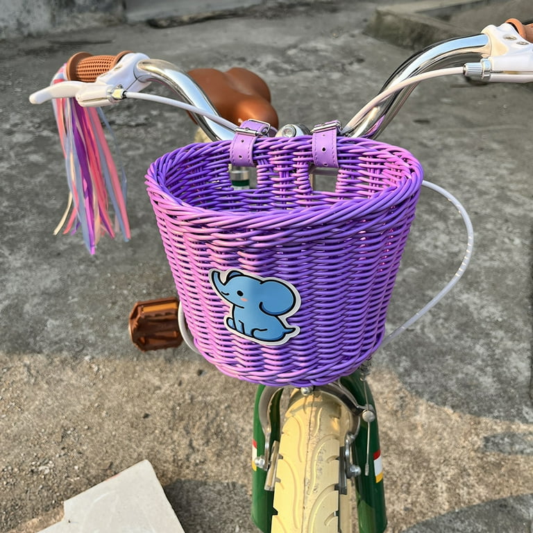 1* 12 inch front car basket bike Baskets for Children Handwoven