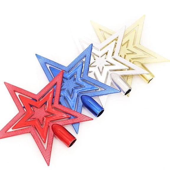 Milisten Small Tree Pointed Star PVC Mini Tree Toppers 1Set
