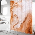thumbnail image 2 of Orange Marble Extra Long Shower Curtain Set 72 x 84, Modern Ombre 84 inch XL Shower Curtains for Chic Bathroom Decor, Abstract Watercolor Fabric Shower Curtain, 2 of 6
