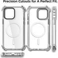 thumbnail image 4 of Funda magnética transparente para iPhone 15Pro, compatible con MagSafe, resistente a impactos y golpes [no amarillea] [Protección contra caídas militares] y antiarañazos., 4 of 5