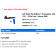 thumbnail image 2 of Left Outer Tie Rod End - Compatible with 1991 - 1994 Ford Explorer RWD 1992 1993, 2 of 2