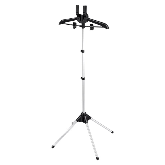 ChicHomey Portable Hanging Ironing Rack,Adjustable Height 360 Rotation,Garment Rack w/ 4-Corner Base,  for Home Hotel Garment Store,Black