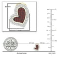 thumbnail image 4 of Dazzlingrock Collection Round 0.20 Carat (ctw) Red Diamond & White Diamond Dual Heart Shaped Pushback Stud Earrings for Women (Color I-J, Clarity I1-I2) in 18K Yellow Gold, 4 of 5