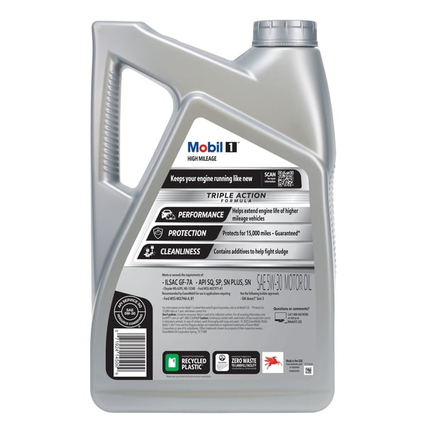 Mobil 1 High Mileage 5W-30 - Heavy machinery lubricant - Walmart