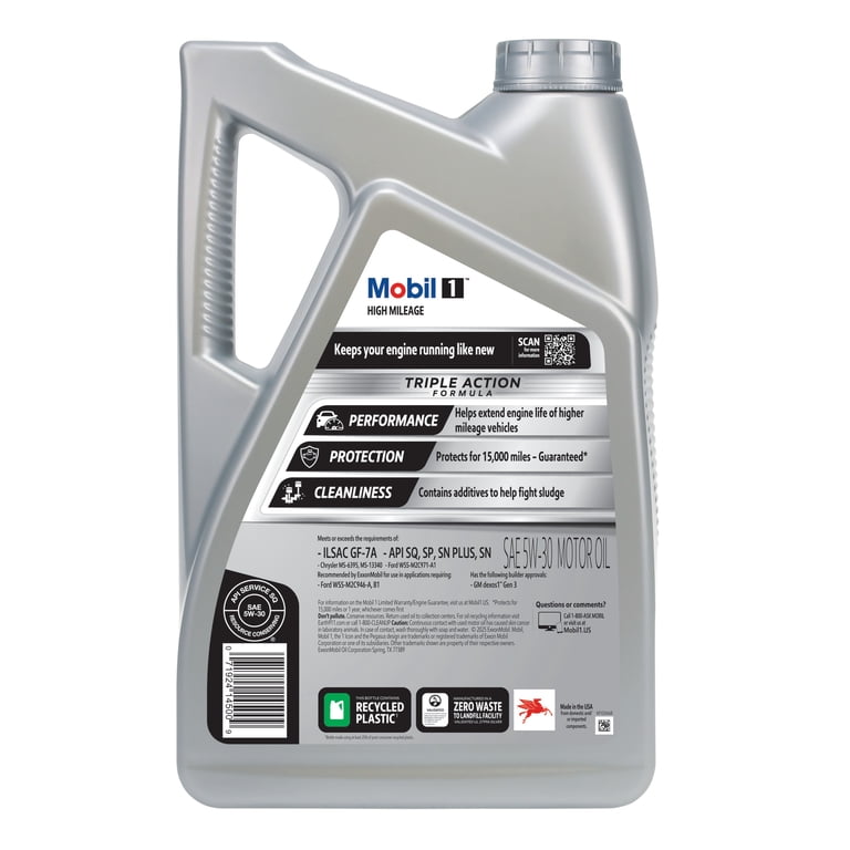 Free Shipping! Mobil 1 High Mileage Full Synthetic Motor Oil 5W-30