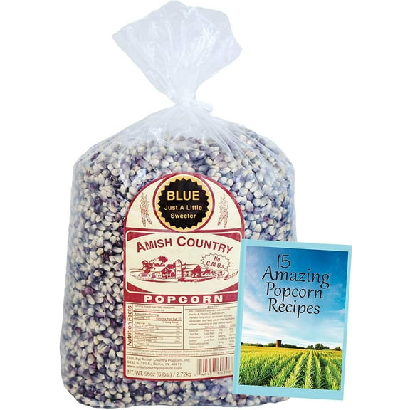 Amish Country Popcorn | 6 lb Bag | Blue Popcorn Kernels | Old Fashioned, Non-GMO and Gluten Free (Blue - 6 lb Bag)