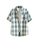 thumbnail image 1 of Blusa y camisa de manga corta con cuello vuelto para hombre, estilo casual, con botones, bolsillos y solapa, de manga larga, a la moda, 1 of 3