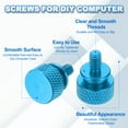 thumbnail image 4 of 6 Pcs M4*0.7 Knurled Thumb Screw Computer Case Threaded Hand Tighten Screws for PC Case, Light Blue, 4 of 7