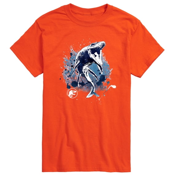 Jurassic Park - Mosasaurus Splatter Graphic - Men's Short Sleeve Graphic T-Shirt