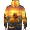 thumbnail image 3 of Bingfone Cartoon Swimming Yellow Duck Men's Drawstring Hoodie Long Sleeve Pocket Sweatshirts-3X-Large, 3 of 6