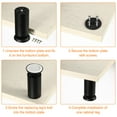 thumbnail image 4 of 4Pack Metal Adjustable Furniture Legs for Bed Cabinet 150-160mm(5.9"-6.3"), White, 4 of 6