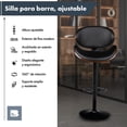 thumbnail image 2 of Banco Alto Silla Para Bar Barra Giratorio Ajustable Respaldo, 2 of 7
