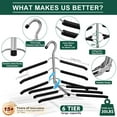 thumbnail image 2 of Space Saving 6 Tier Coat Hangers - Non Slip Foam Padded, Black Metal Sweater & T Shirt Hangers for Men & Women, 2 Pack Closet Organizers, 2 of 4