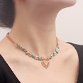 thumbnail image 4 of Collar de cuentas de turquesa largo anudado collar de piedra de la capa de joyería hecha a mano, 4 of 5