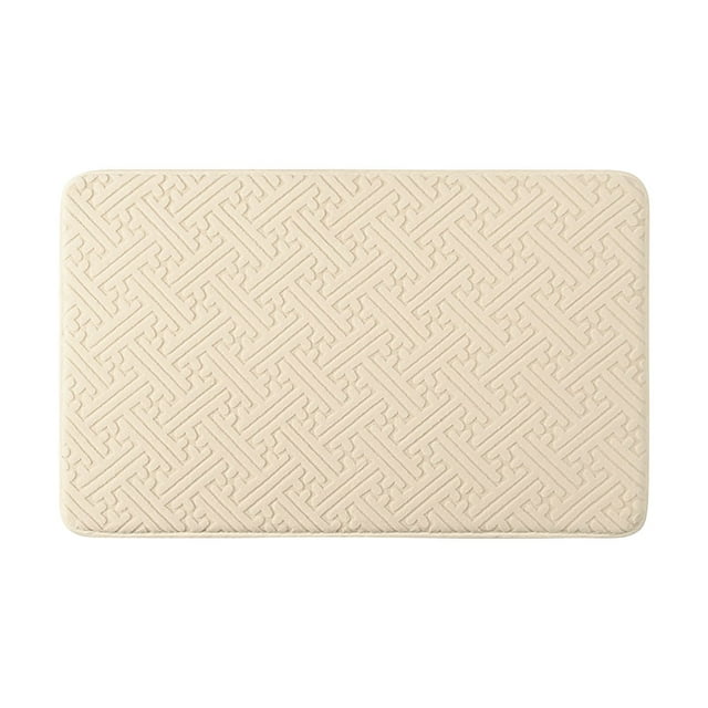 Maplenight Bathroom Rugs Non Slip Washable Bath Mat 24x16in Fleece Solid Color Quick Dry Anti Mold Soft Absorbent for Bathroom Floor Tub Shower Beige