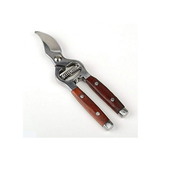 Spring Loaded Trimmer 8" Bypass Pruning Shear Forged Stainless Steel Wood Handel