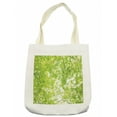 thumbnail image 1 of Leaves Tote Bag, Fresh Summer Branches Leaves of a Tree Epic View from the Ground Growth Botanical Picture, Cloth Linen Reusable Bag for Shopping Books Beach and More, 16.5" X 14", Cream, by Ambesonne, 1 of 2