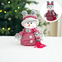 HCTSHG Christmas Snowman Decorations, Sitting Plush Touch-Activated Snowmen with Scarves and Hats, Xmas Tabletop Ornaments for Fireplace and Window Sill Holiday Indoor Decor