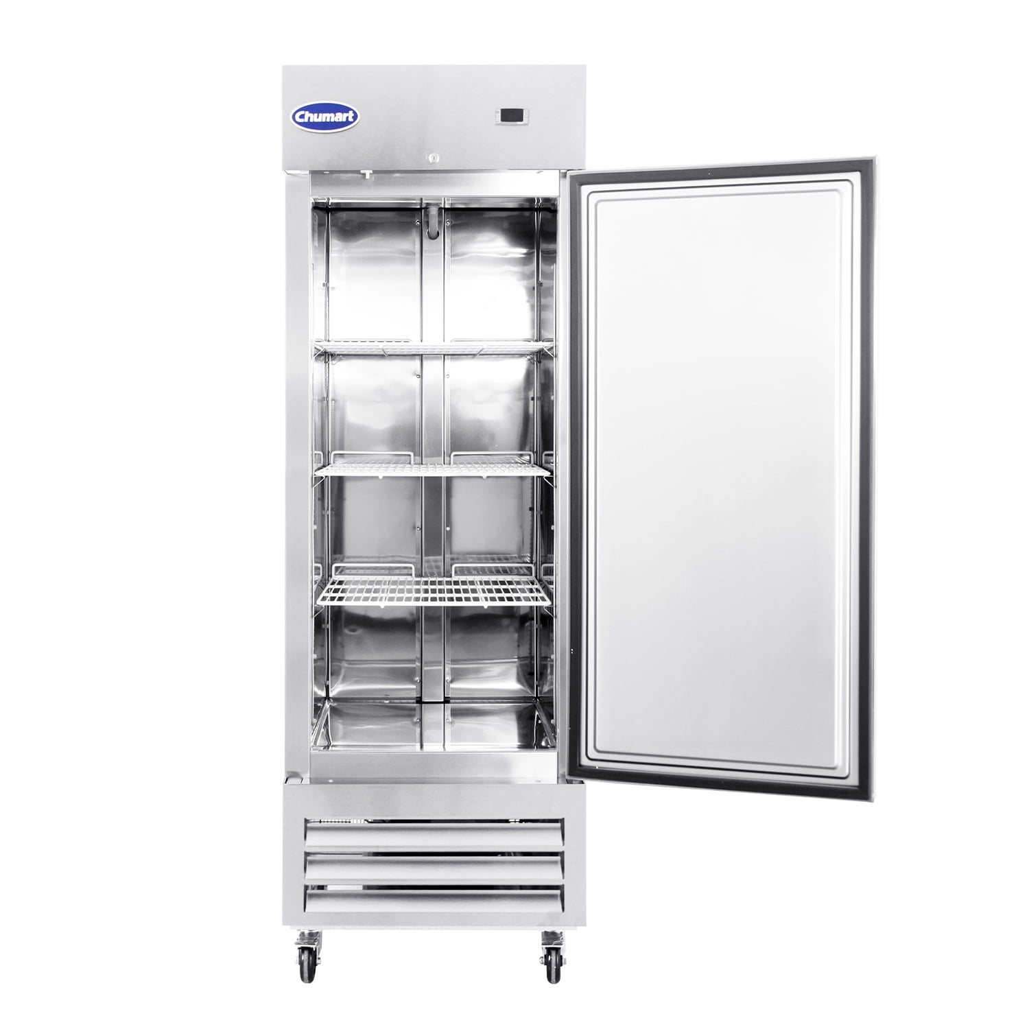 27"Heavy Duty ChumartUSA Commercial 23 cu ft Solid Stainless Steel Reach-In Refrigerator Up Right