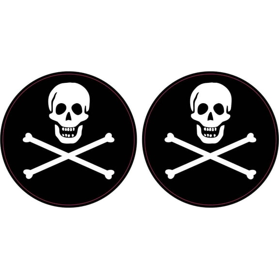 StickerTalk 2x Skull and Crossbones Circle Stickers, 2.5 inches x 2.5 inches
