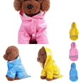 thumbnail image 5 of Impermeable para cachorros con capucha, chaqueta impermeable de PU, impermeable reflectante para perros y gatos, ropa (azul), 5 of 5