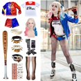 thumbnail image 2 of Disfraz de Harleen Quinzel del Escuadrón Suicida, conjunto de ropa de aves rapaces para el Día del Niño, ropa de fiesta de fantasía para niños y adultos, Joker, 2 of 5