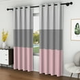 thumbnail image 3 of Lfeey Pink and Gray Blackout Curtains with Top Grommet, 52x84 inches, 2 panels, 3 of 6