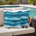 thumbnail image 5 of Outdoor Pillow Covers Pack of 2, Abstract Gradient Blue Waves Waterproof Throw Pillowcase Cushion Cases, Modern Minimalist Art Decorative Pillow Cover for Couch Sofa Home Bed Patio, 5 of 9