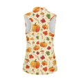 thumbnail image 6 of Yuyamidu Fall Pumpkin Sleeveless Golf Shirts for Women, Quarter Zip Breathable Quick-dry Fabric, Regular Fit For All Body Types, Suitable for Golf Tennis, For Thanksgiving Themed Sportswear, 6 of 8