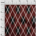 thumbnail image 1 of oneOone Cotton Silk Maroon Fabric Argyle Check Print Fabric By The Yard 42 Inches Wide, 1 of 4
