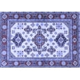 thumbnail image 1 of Ahgly Company Machine Washable Indoor Rectangle Persian Blue Traditional Area Rugs, 7' x 9', 1 of 4