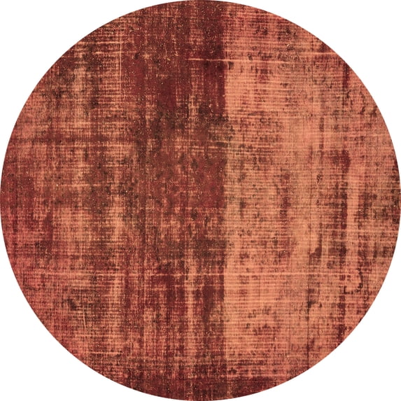 Ahgly Company Indoor Round Abstract Brown Modern Area Rugs, 4' Round