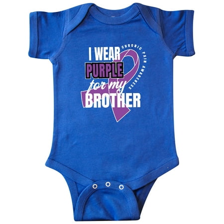 

Inktastic Chronic Pain I Wear Purple For My Brother Gift Baby Boy or Baby Girl Bodysuit