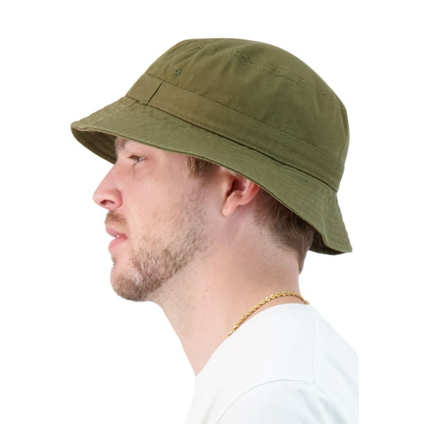 Market & Layne Sombrero de pescador verde oliva unisex para adultos y adolescentes - Mediano/Grande Market y Layne Sombrero de copa