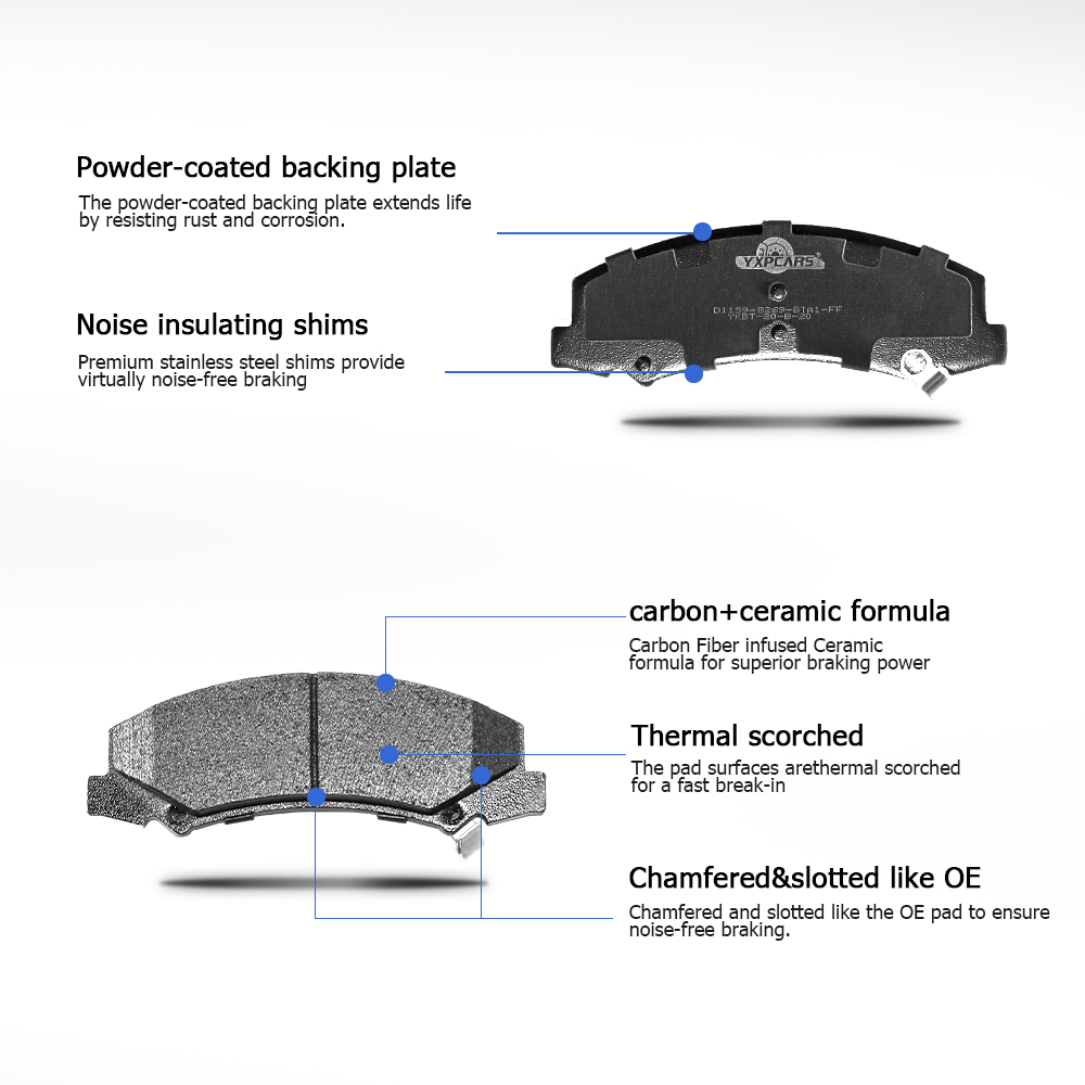 EXPPOWER Ceramic Brake Pads Front & Rear For 2006-2010 Chevrolet Impala – 8-Piece Set