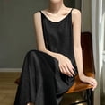 thumbnail image 4 of Ohufall Sleeveless Nightgown for Women Solid Color Loose Camisole Pajamas Dress for Home Comfortable Long Sleep Dress, 4 of 5