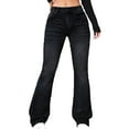 thumbnail image 1 of FAIWAD Women's High Waist Flare Bell Bottom Jeans, Wide Leg Bootcut Pants with Pocket,, 1 of 6