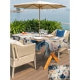thumbnail image 5 of Outdoor Tablecloth with Umbrella Hole for Patio/Picnic/Party/Camping, Vintage Blue Floral Waterproof Table Cloth Rectangle Table Cover Washable, Butterflies Watercolor Flower Tan (52"x 70"), 5 of 8