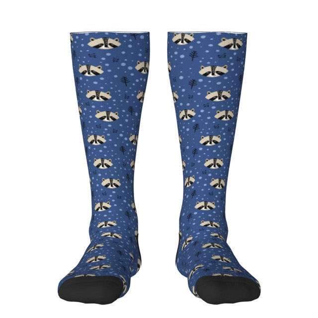 Balery Raccoon blue point Calcetines novedosos Calcetines deportivos Calcetines hasta la rodilla Calcetines de algodón Calcetines originales y geniales