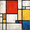 City Street Art, variant on Mondrian Abstract Canvas Print，Geometric Wall Decor for Living Room Bedroom Office Hallway Kitchen Dining Room