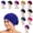 Cyan, variant on Women Rhinestone Muslim Turban Head Headwear Sparkly Skull Cap Slouchy Beanie Bonnet Hat Hijabs for Women